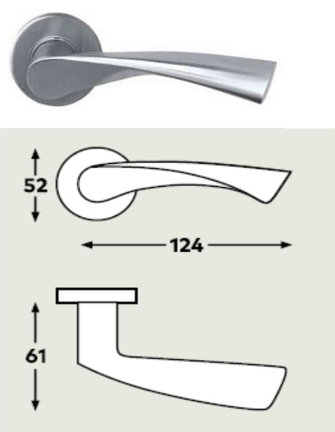 SH011 SS lever handle on rose