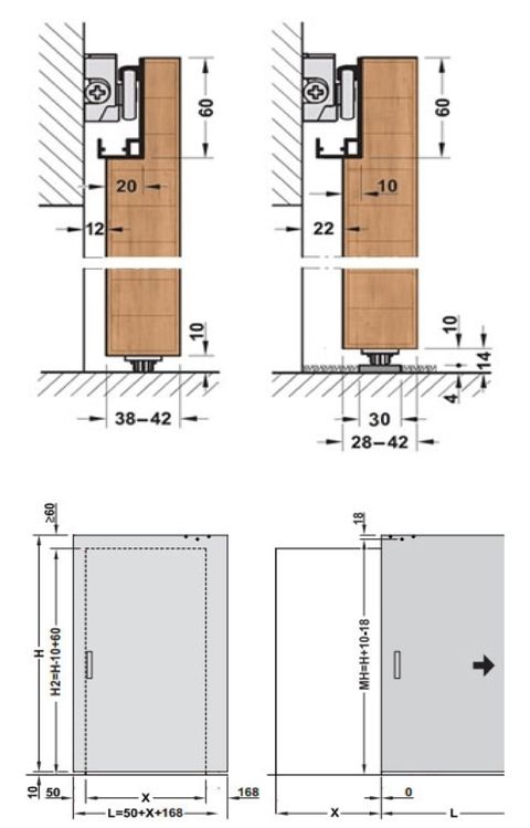 Slido 80 - concealed sliding gear