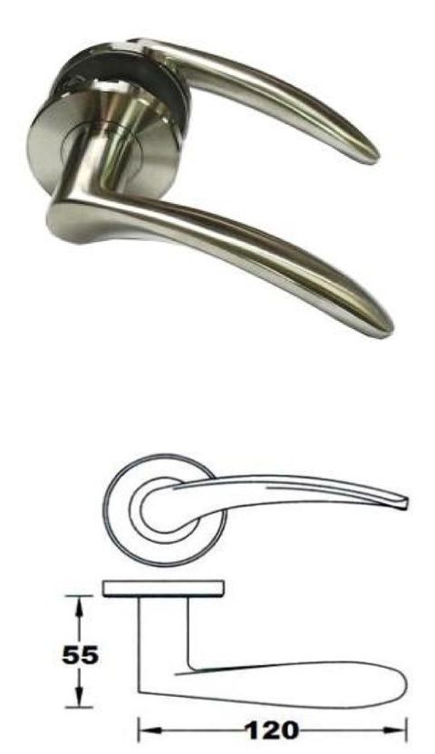 TH GL-SF016 solid stainless steel lever handle on rose