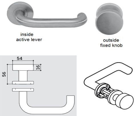 TH101KB SS lever/knob handle on rose