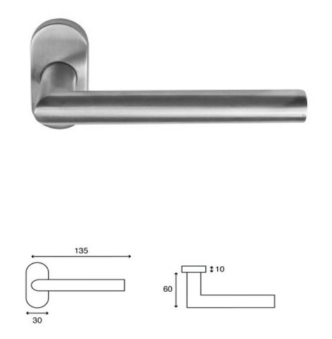 TH104O SS lever handle on oval rose