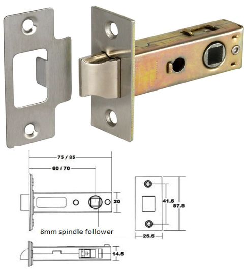 TU60 & TU70 - 60 & 70mm Backset Tubular Latch