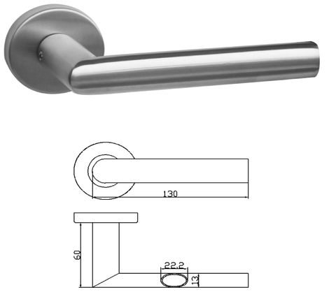 X004 stainless steel lever handle on rose