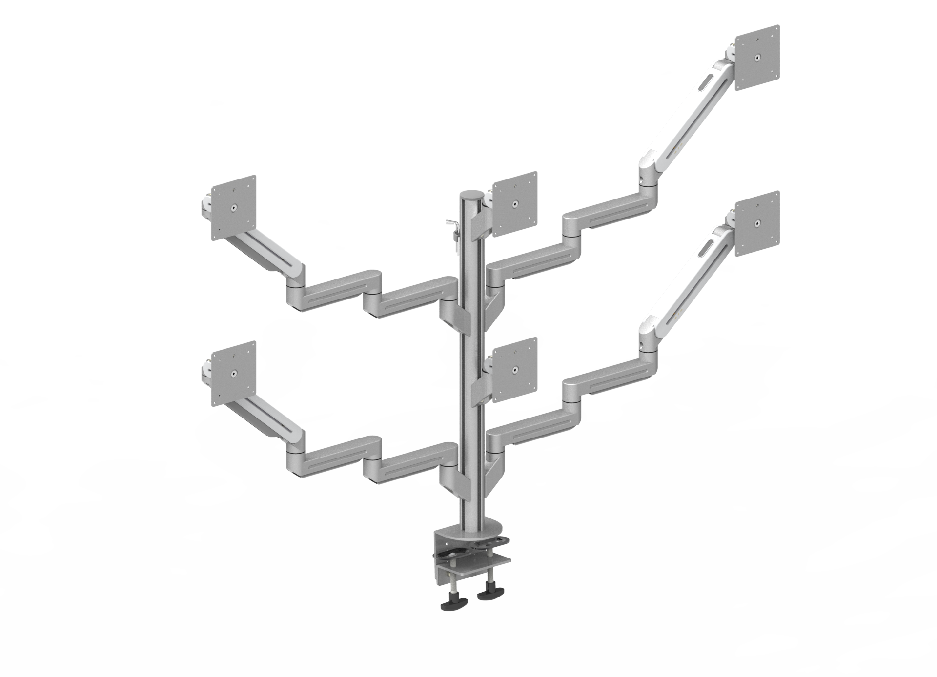 DragonFly Series Six LCD Monitor Arm 4 Channel Pole Type FAML7-7036C