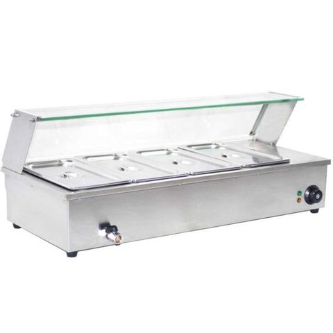 Countertop Steam Table Bain Marie Food Warmer for 4 Pans