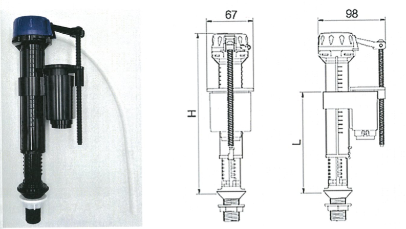 Husky B3800E 1/2" Bottom-Up Ball Cock