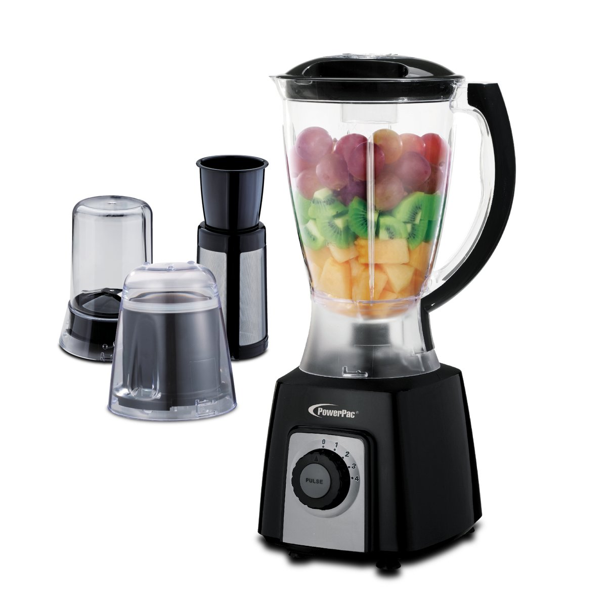 POWERPAC 4IN1 BLENDER WITH DRY FOOD MILL, MINCER AND FILTER PPBL200