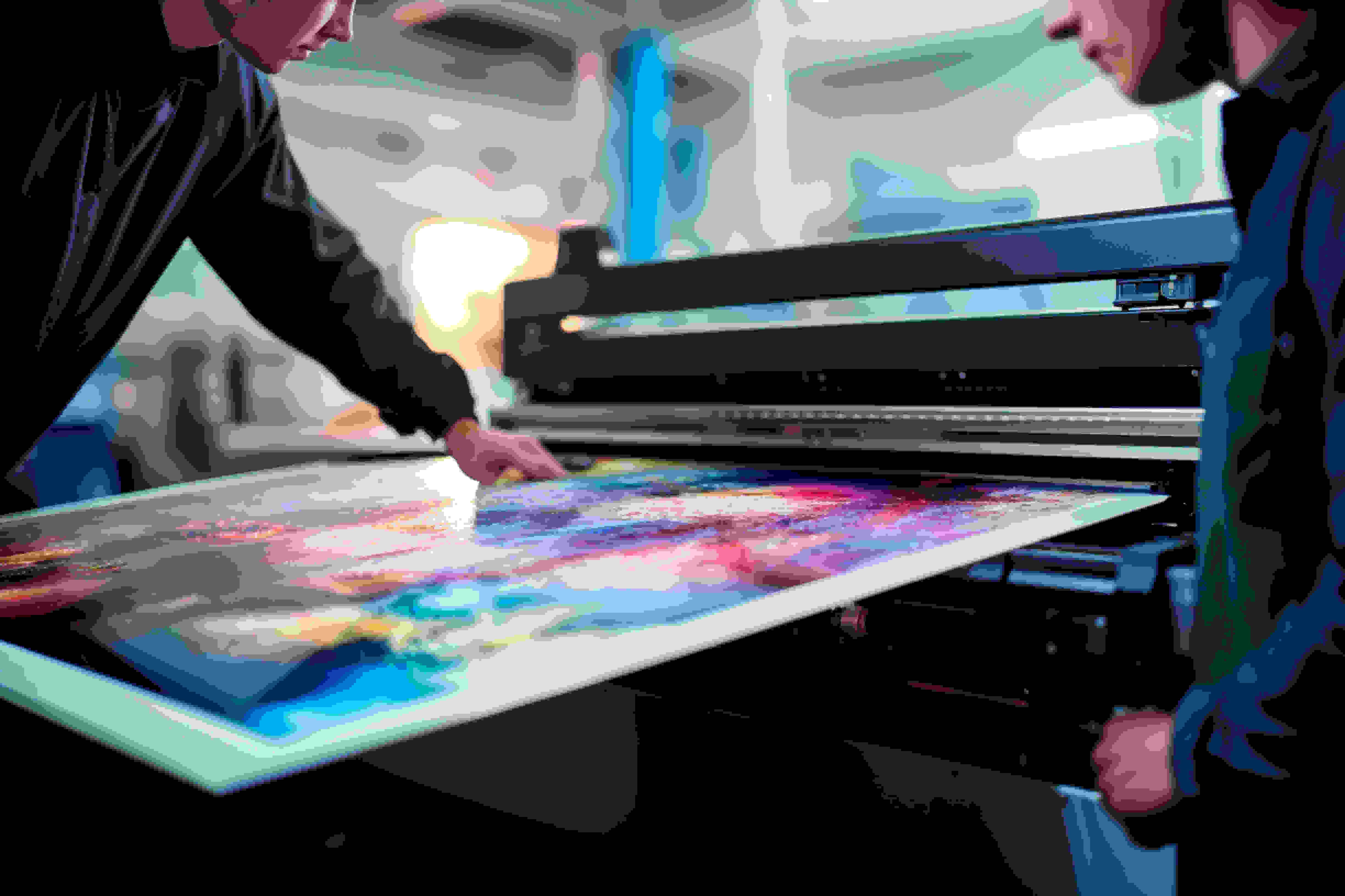 Large-format printing machine producing high-quality custom prints