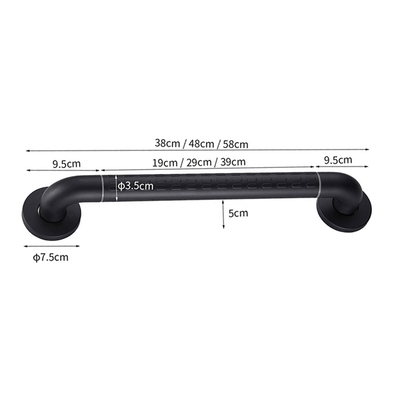 Black Stainless Steel Nylon Grab Bar