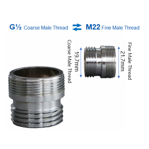 HUSKY A08-MG½MM22  (G½ Coarse Male Thread x  M22 Fine Male Thread Adaptor)