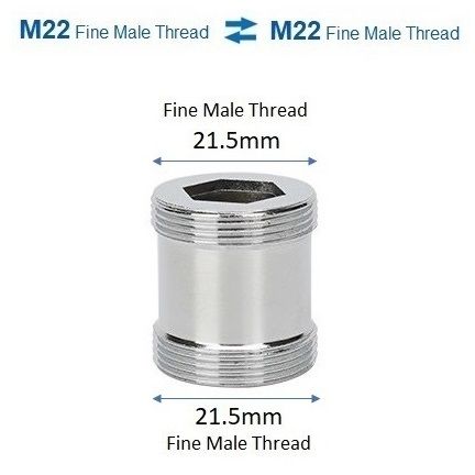 HUSKY A48-MM22MM22 (M22 x M22 Fine Male Thread Extended Adaptor)