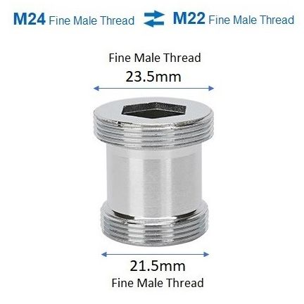 HUSKY A49-MM24MM22 (M24 x M22 Fine Male Thread Extended Adaptor)