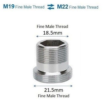 HUSKY A50-MM19MM22 (M19 x M22 Fine Male Thread Extended Adaptor)