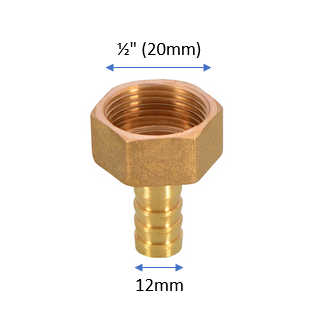 HUSKY B10-FG½12 (½" Coarse Female Thread x  12mm Brass Pagoda Adaptor)