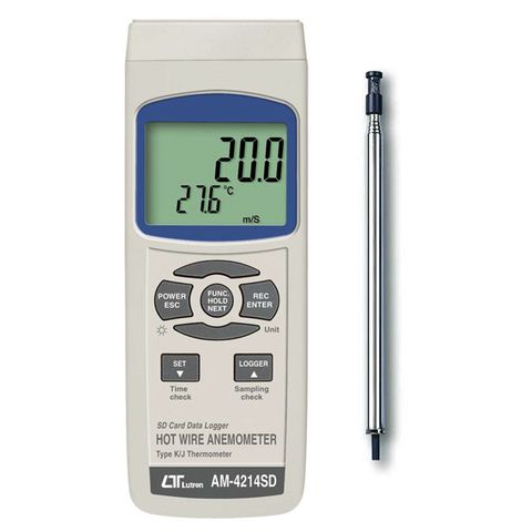 Hot-Wire Anemometer With SD Card Memory Lutron AM-4214SD