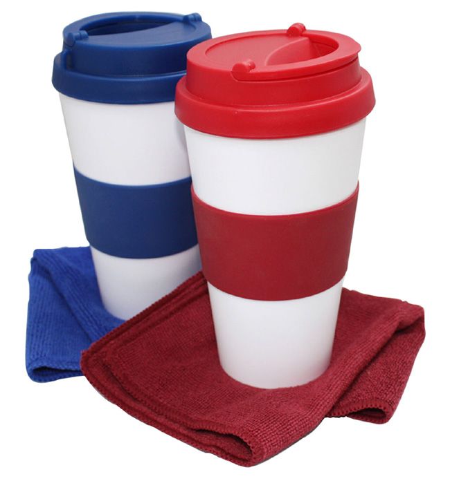 Bubbles Tumbler With Silicon Covering Included Microfibre Hand Towel