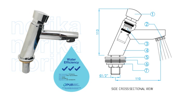 Pressmatic Self Closing Exposed Basin Tap