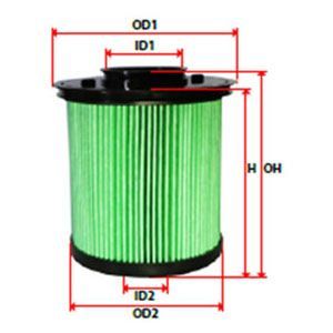 OSK Fuel Filter - Element (Plastic End Cap) - ROUND