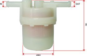 OSK Fuel Filter - In-line (Plastic) - irregular