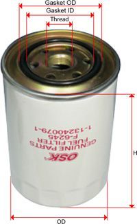 OSK Fuel Filter - Spin-on - ROUND