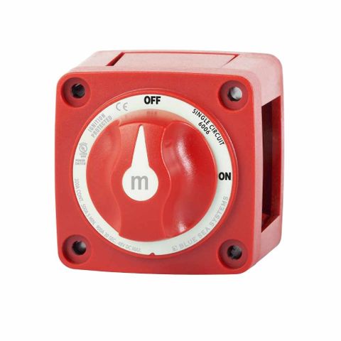 Blue Sea Systems Mini (ON-OFF) Battery Switch with Knob - Red
