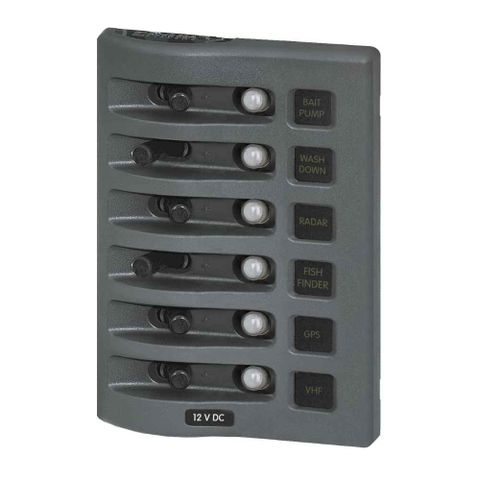 Blue Sea Systems WeatherDeck Panels, 6-gang, 12/24V, 108mm x 152mm