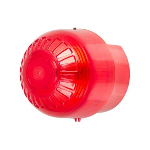 Klaxon Beacon (LED) Red Lens, Red Deep Base