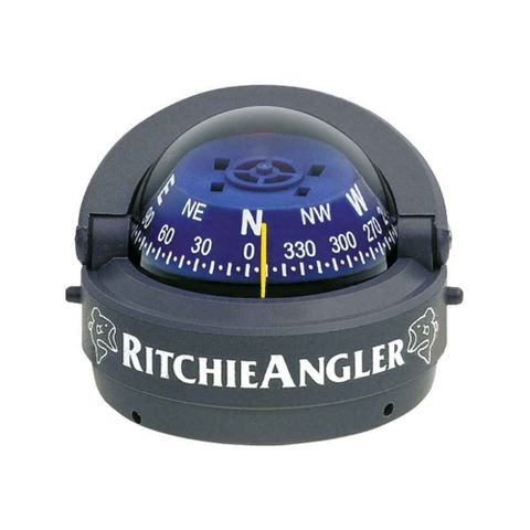 Ritchie Navigation Fishing Boat Compass Ritchie Angler Surface Mount Black, Direct Read, Blue Dial 2-3/4"