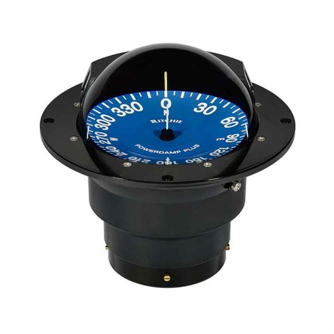 Ritchie Navigation Super Sport Globemaster Compass Flush Mount, Black, Flat Card, Blue Dial 5"