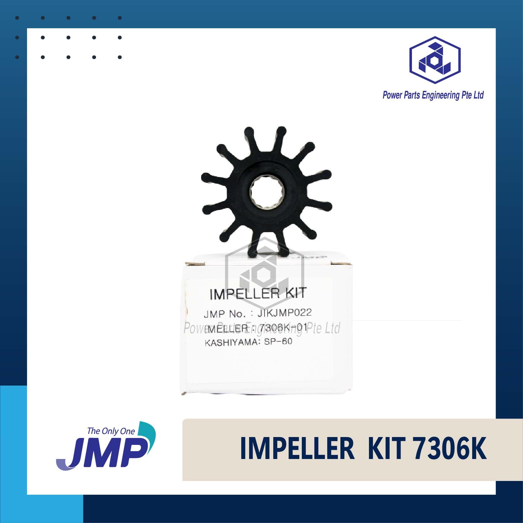 JMP 7306 / 7306K / 730601K Marine Flexible Impeller Kit Power Parts Engineering Pte. Ltd. SG