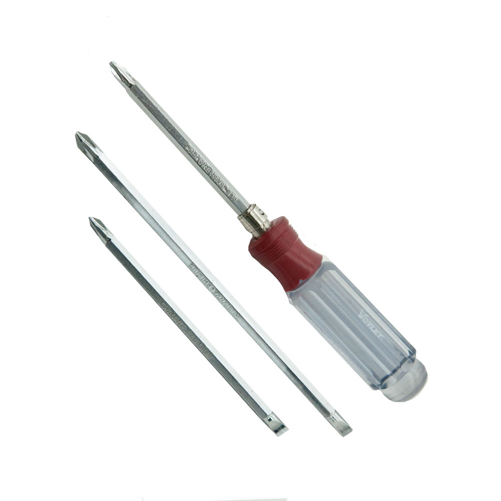 2-Way Stubby Screwdriver With Transparent Handle (Hex Shaft) (China)