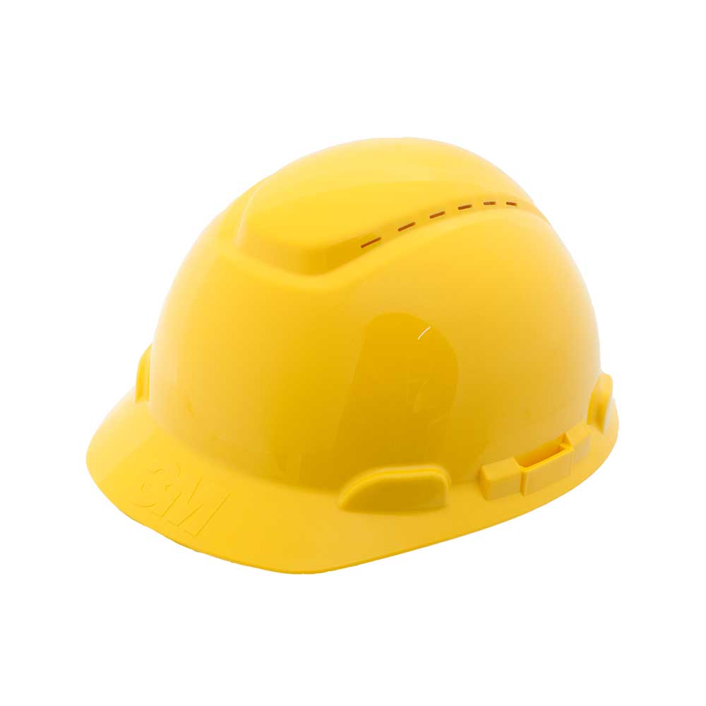 3M Hard Hat 4Point Ratchet Suspension Vented Helmet (Yellow)
