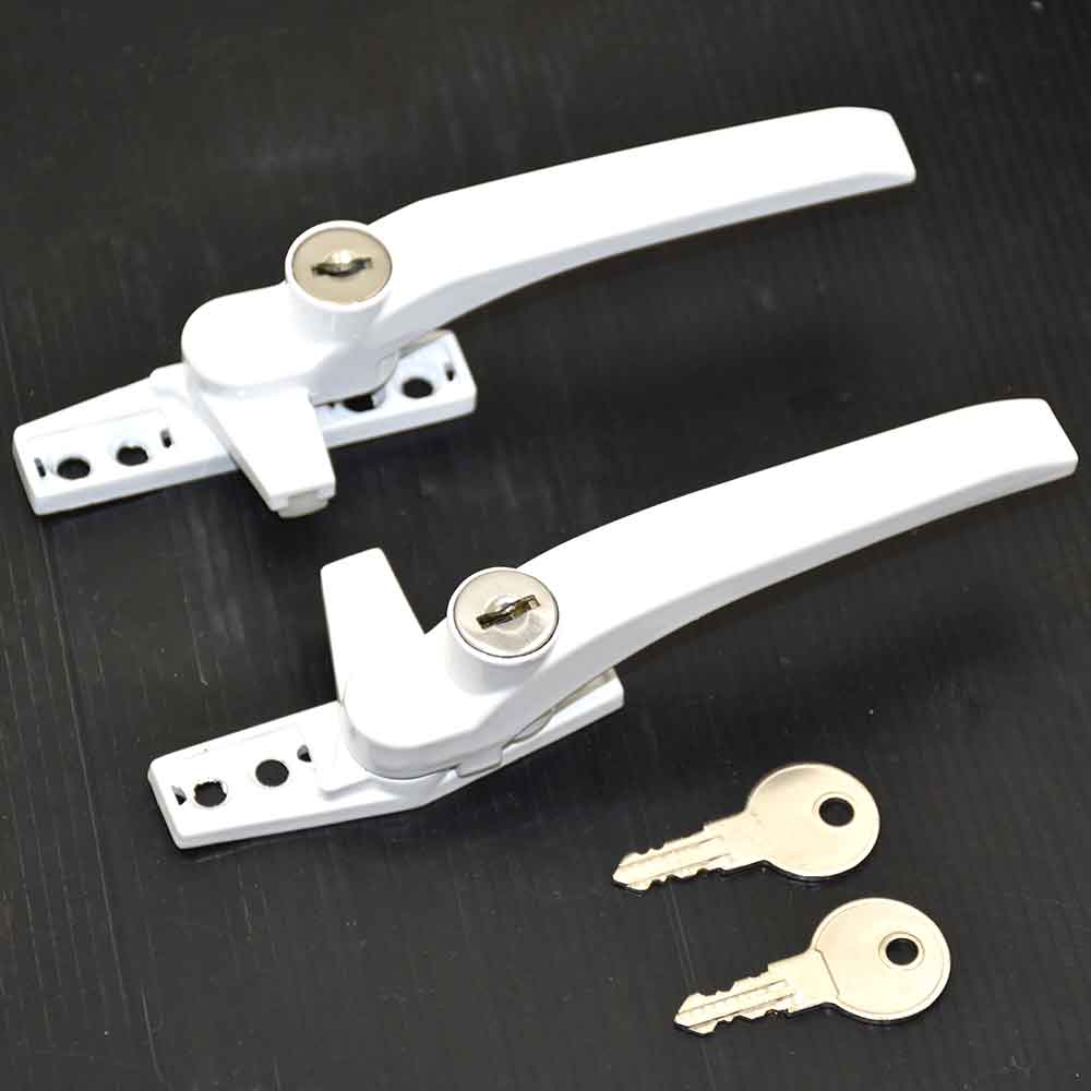 Aluminium Window Handle  With Key (White)