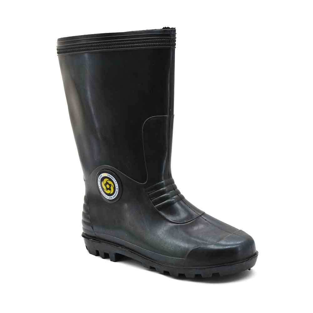 Black PVC Rain Boots