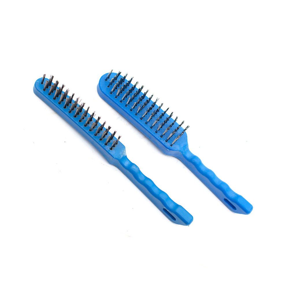 Blue Fibre Handle Brush Stainless Steel