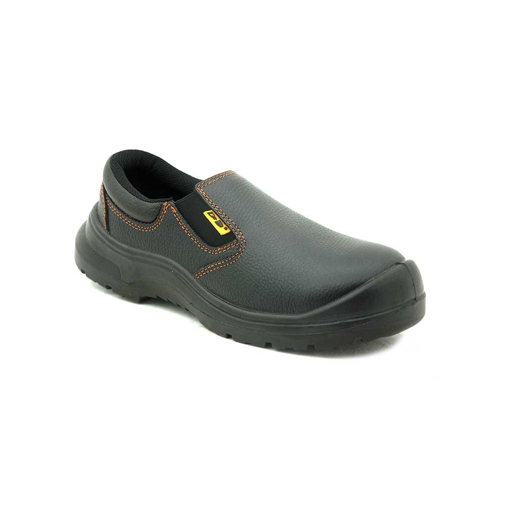 D&D" Black Grain Leather Slip On Shoe (01828)