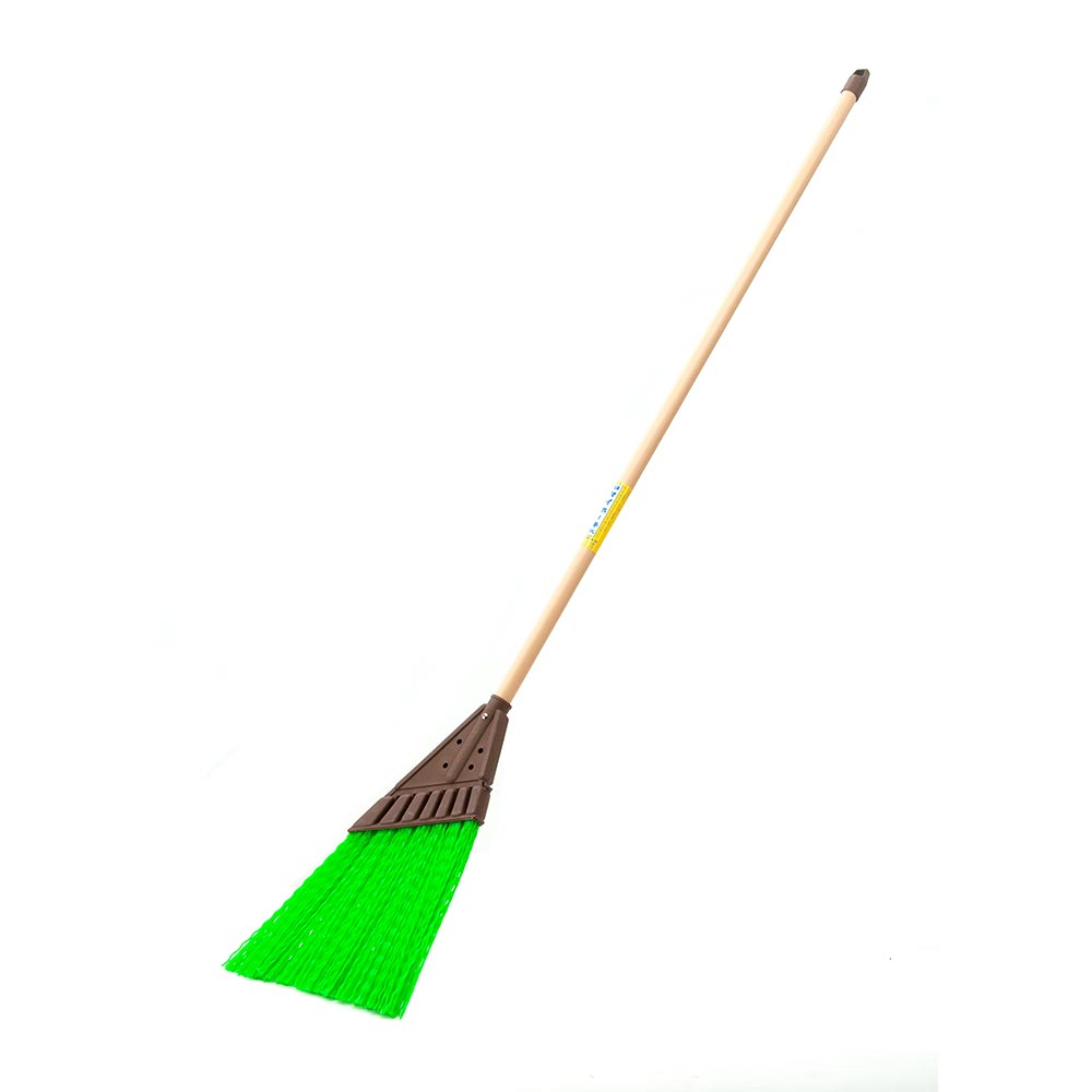 Dukshin Fibre Broom With Vinyl Coated Steel Pipe Handle