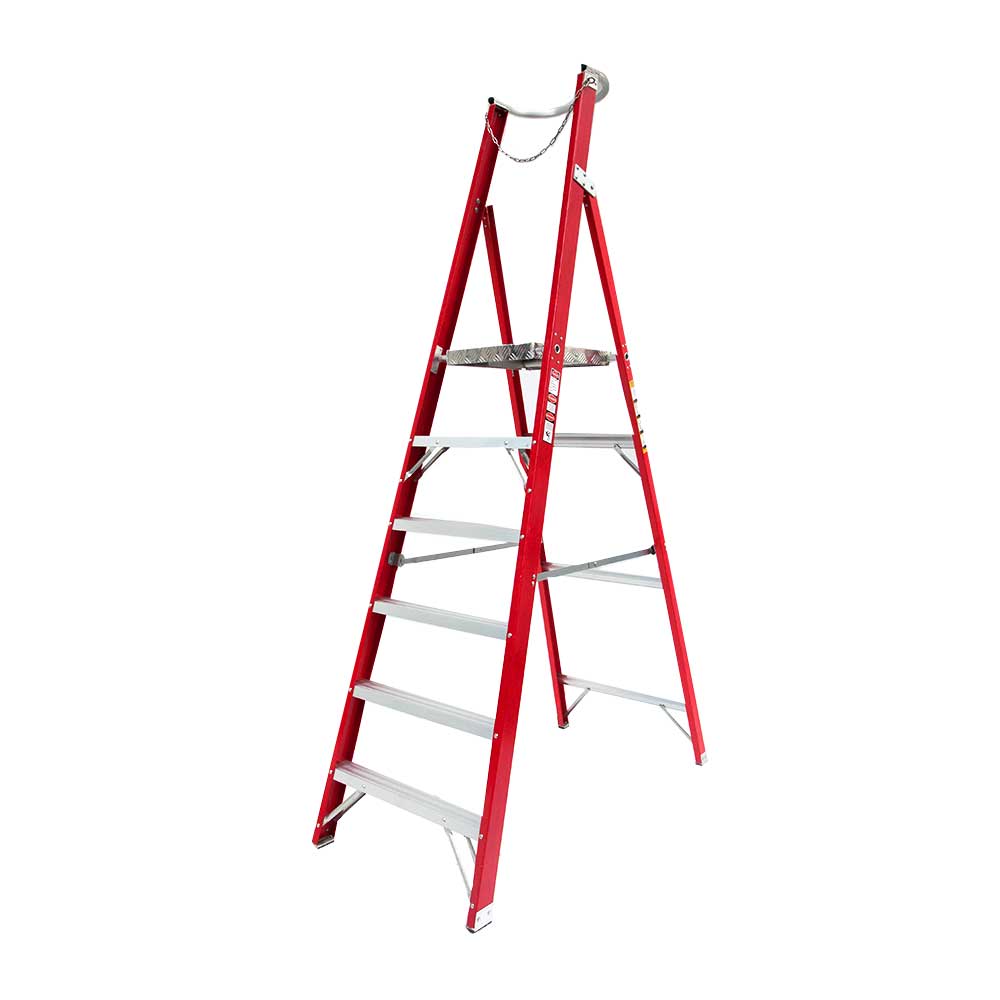 Fiberglass Platform Ladder With Chain (150 Kg)