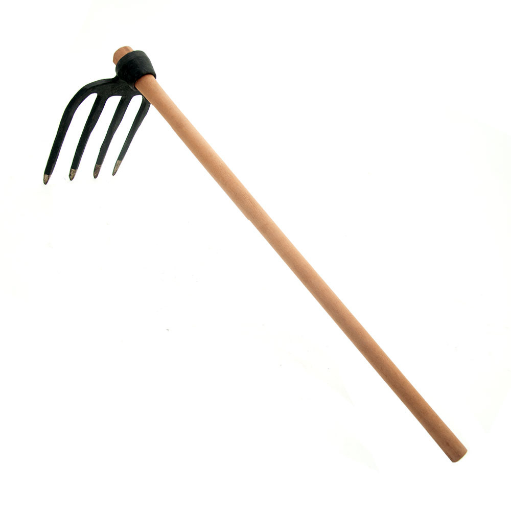Fork Hoe 4 Claw + Wood Handle