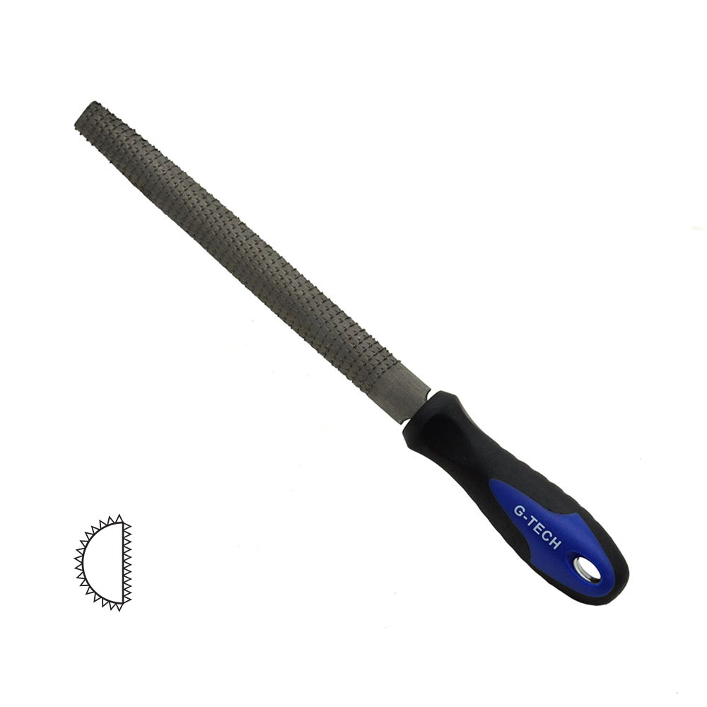 G-Tech Wood Rasp File (Half-Round) c/w plastic handle