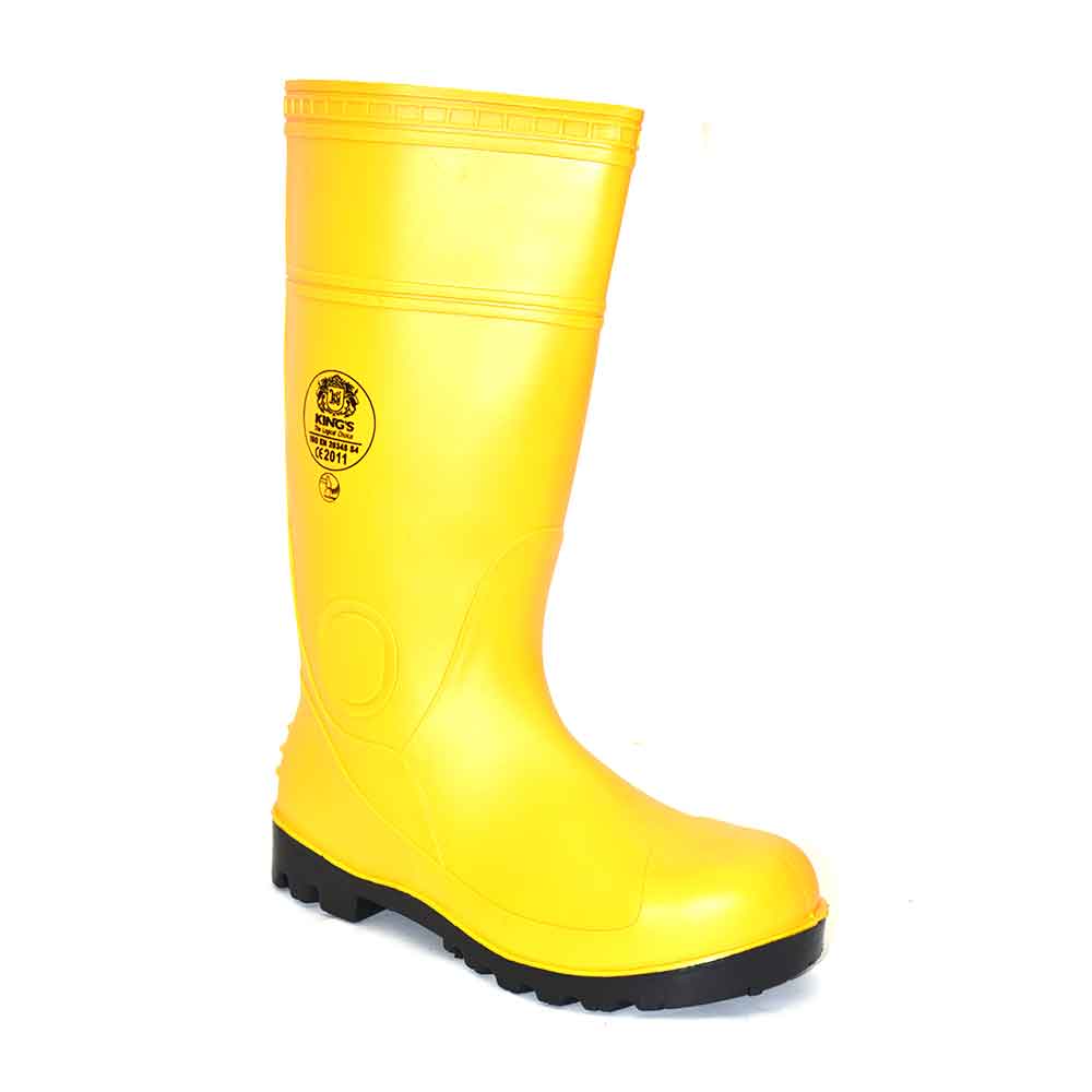 King's Waterproof PVC Yellow Boots With Steel Toecap