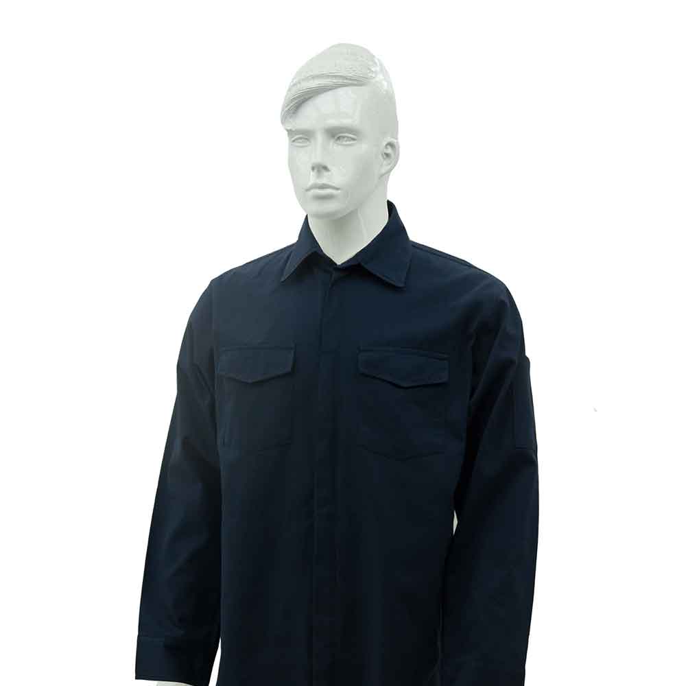 Normal Cotton Work Wear Shirt (Thin) (Blue)