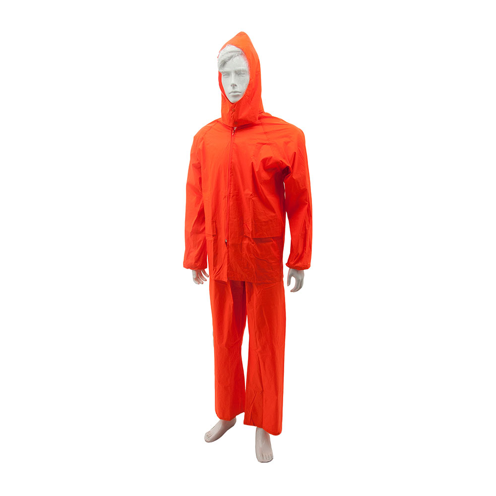 Orange Heavy Duty Rain Coat (2 Pieces) - Thick