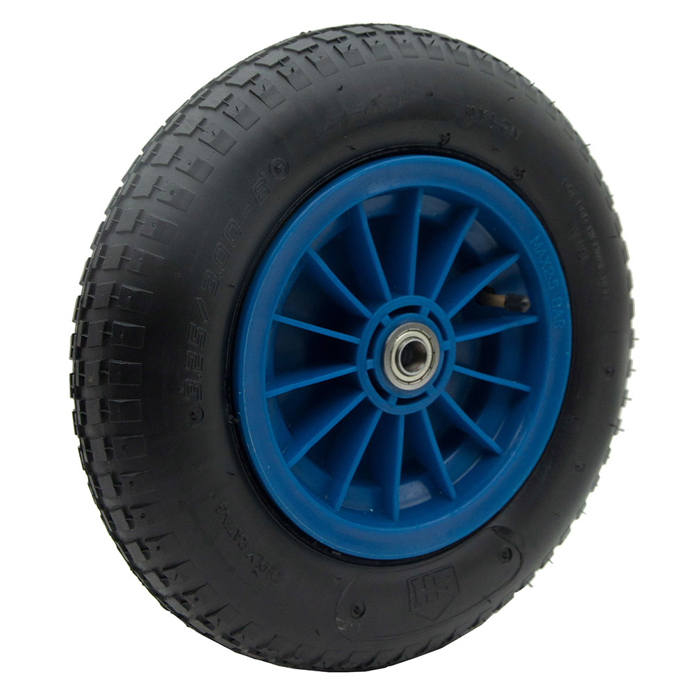Wheel Barrow Pneumatic Tyre (Taiwan) Blue PVC Rim (Heavy Duty)