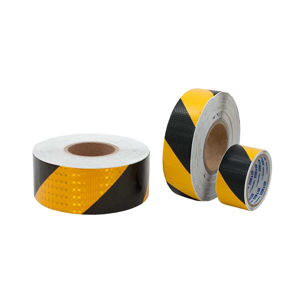 Yellow / Black Reflective Adhesive Tape (Strip)