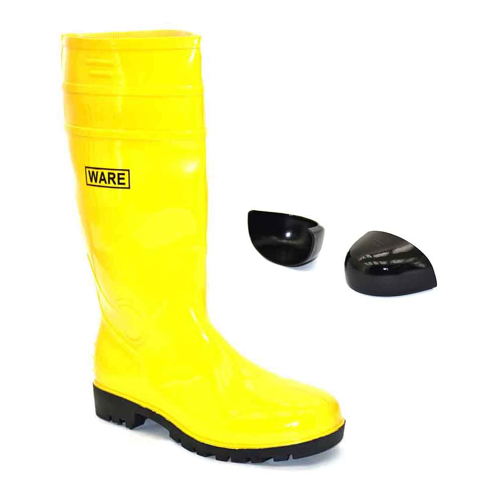 Yellow PVC Safety Boot With Steel Toe Cap