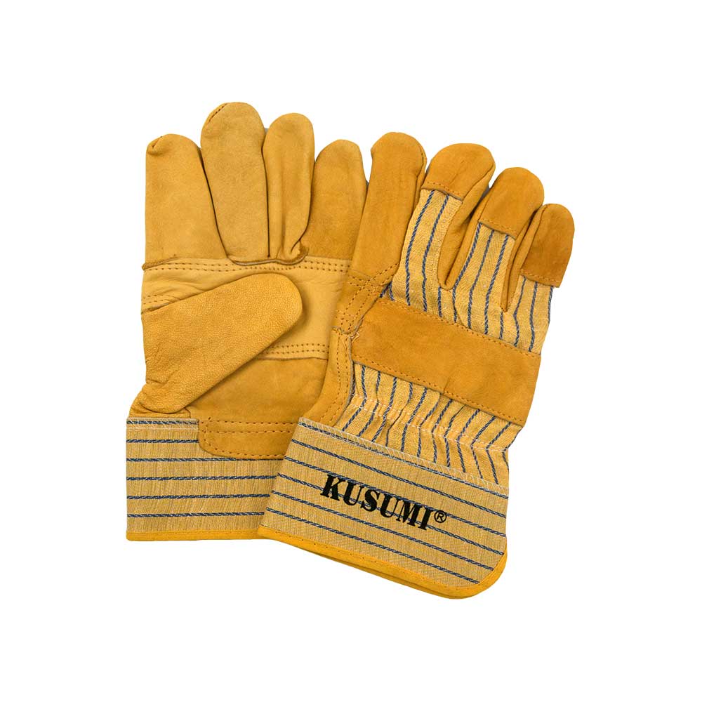 Yellow Split Leather Gloves (Kusumi)