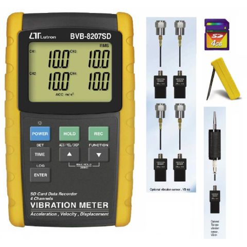 Lutron BVB-8207SD 4 Channels Vibration Meter, SD Card