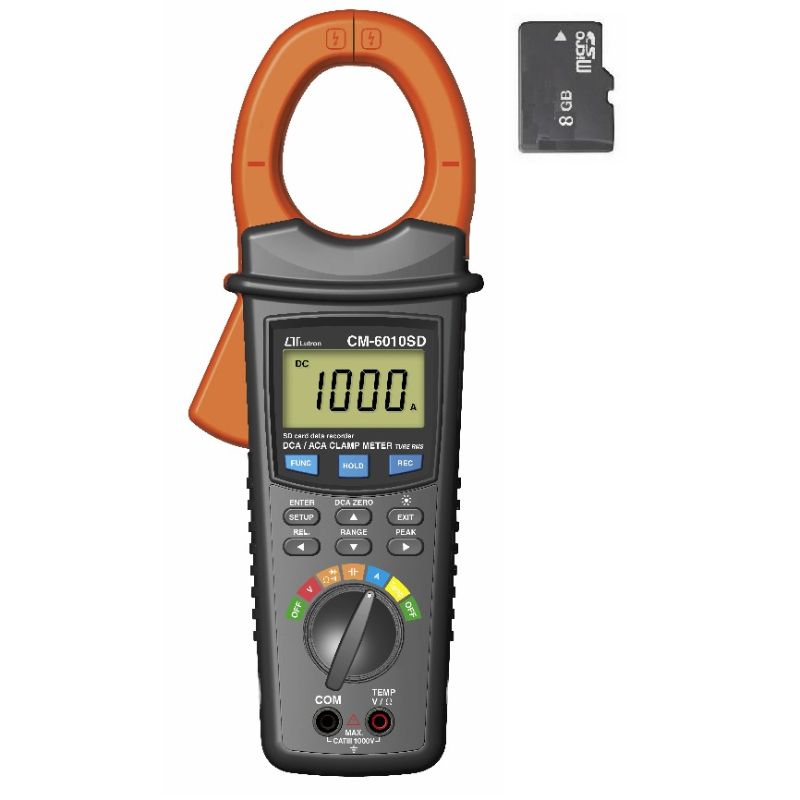 Lutron CM-6010SD True RMS DCA/ACA Clamp Meter, SD Card