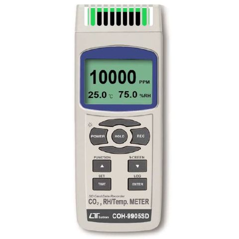 Lutron COH-9905SD CO2 Meter + Humidity/Temp., SD Card